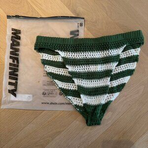 Manfinity Men's Striped Crochet Bikini Swimwear Size L